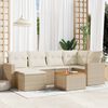 vidaXL Garden Sofa Set Beige Poly rattan 7 Piece Set Size Modular