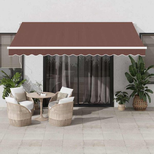 vidaXL Retractable Awning Brown