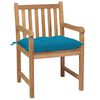 vidaXL Patio Chair Set of 4 Light blue cushions