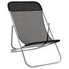 vidaXL Beach Chair Black Textilene and Powder-coated Steel Standard