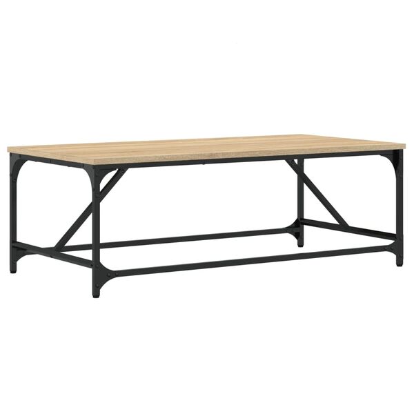 vidaXL Coffee Table Sonoma Oak Engineered Wood, Metal