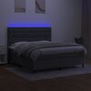 vidaXL Box Spring Bed Dark Grey 100% polyester, plywood, engineered wood