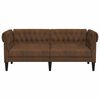 vidaXL Chesterfield Sofa Brown Fabric (100% polyester), plywood, solid wood