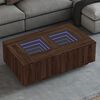 vidaXL Coffee Table Brown oak Engineered wood, glass Medium Modern