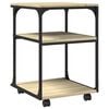 vidaXL Printer Stand 3-Tier Sonoma Oak 16.9"x18.9"x25.2" Engineered Wood