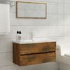 vidaXL Sink Cabinet Smoked oak Engineered wood 35.4 in