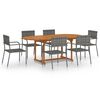 vidaXL Dining Set Anthracite Solid acacia wood, PE rattan, Steel 6-seater