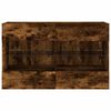 vidaXL TV Wall Cabinet Smoked oak Engineered wood, glass Medium