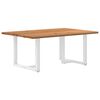 vidaXL Dining Table Light brown, White Solid oak wood Large