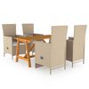 vidaXL Dining Set Beige, Cream White