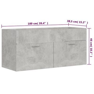 vidaXL Bathroom Furniture Set Concrete Gray Engineered Wood