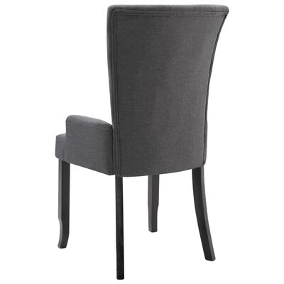 vidaXL Dining Chairs with Armrests 2 pcs Dark Gray Fabric