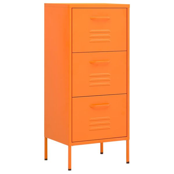 vidaXL Storage Cabinet Orange Steel Medium Levelers Storage Cabinet