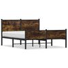 vidaXL Bed Frame Smoked Oak Steel, Engineered Wood 55.1 x 78.7 in