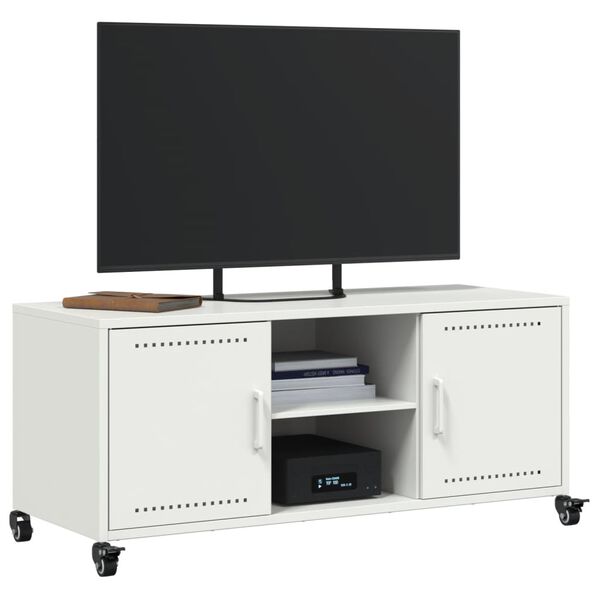 vidaXL TV Cabinet White Cold-rolled steel Standard TV Cabinet