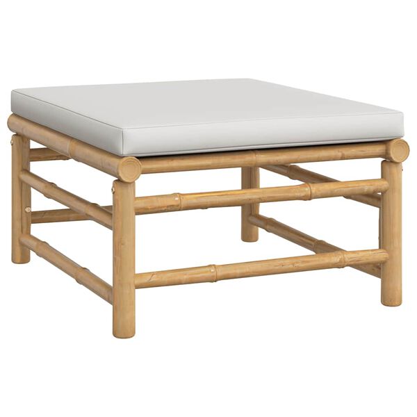 vidaXL Garden Footstool Light Gray Bamboo Medium Modular