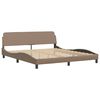 vidaXL Bed Frame Cappuccino Faux leather, metal, solid pine wood, plywood