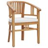 vidaXL Patio Dining Set Set of 4 Teak Wood, Cream White