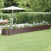 vidaXL Garden Raised Bed Brown Powder-coated steel 173.2 x 31.5 x 14.2 in