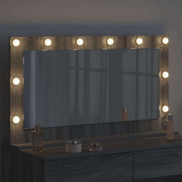 vidaXL Vanity Mirror with Mirror Grey Sonoma 100 x 55 x 18 cm