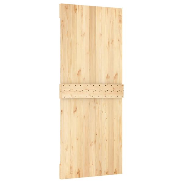 vidaXL Sliding Door with Hardware Set 33.5x82.7" Solid Wood Pine