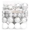 vidaXL Christmas Bauble Set Silver and white Plastic Multiple sizes