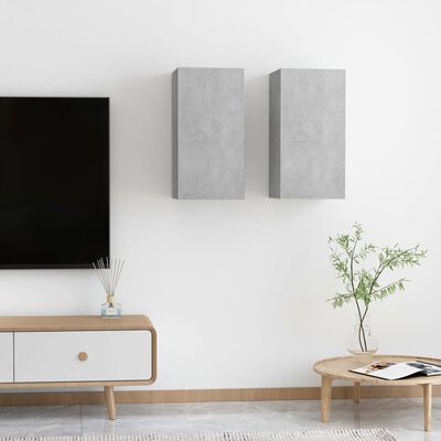 vidaXL TV Cabinets 2 pcs Concrete Gray 12"x11.8"x23.6" Engineered Wood