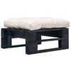 vidaXL Pallet Ottoman Black, Sand Impregnated Pinewood, Polyester Medium
