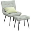 vidaXL Relaxing Chair With Footstool Light Grey