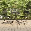 vidaXL Folding Bistro Chair Set of 2 Black