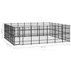 vidaXL Dog Kennel Black Powder-coated steel 415.8 sq ft Durable
