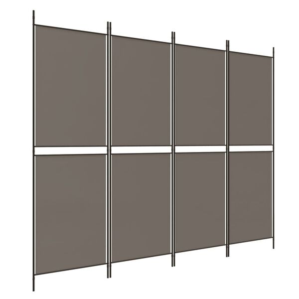 vidaXL 4-Panel Room Divider Anthracite 78.7"x78.7" Fabric