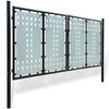 vidaXL Black Single Door Fence Gate 118.1x49.2"