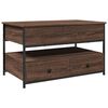 vidaXL Coffee Table Brown Oak Engineered Wood, Metal Medium