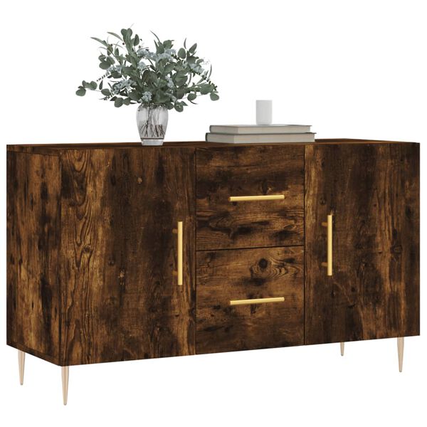 vidaXL Sideboard Smoked Oak Engineered Wood and Metal
