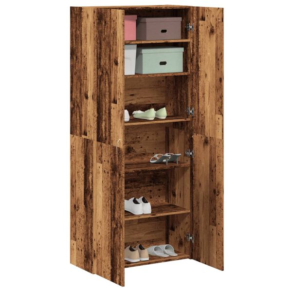 vidaXL Shoe Cabinet Old Wood Engineered Wood Standard Shoe Cabinet
