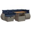 vidaXL 7 Piece Patio Sofa Set with Cushions Brown Poly Rattan Acacia