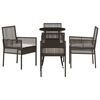 vidaXL Garden Dining Set 5 pcs Brown Poly rattan