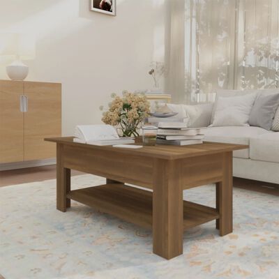 vidaXL Coffee Table Brown Oak 40.2"x21.7"x16.5" Engineered Wood