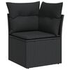vidaXL Garden Sofa Set Black PE Rattan Large Adjustable Armrests