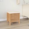 vidaXL Bathroom Stool 18.9x18.7x20.5" Solid Wood Walnut