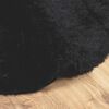 vidaXL Shaggy Rug Black Polyester 94.5 x 94.5 in Non-slip Rug Round