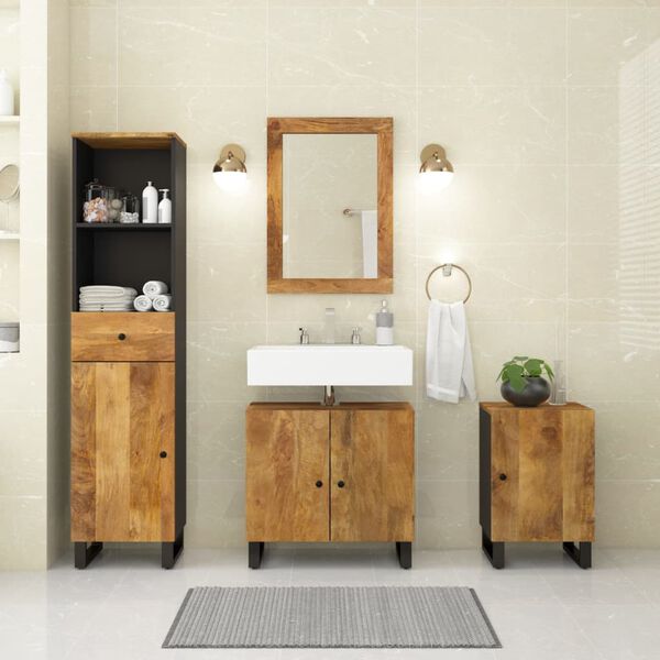 vidaXL Bathroom Furniture Set Honey Brown