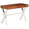 vidaXL Desk Brown top and silver legs Solid Acacia Wood, Powder-Coated Iron