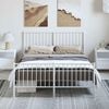 vidaXL Bed Frame White Powder-coated steel Double Bed Frame