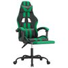 vidaXL Gaming Chair with Footrest Black and Green Faux Leather