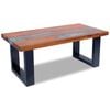 vidaXL Coffee Table Multicolour Solid teak and mango wood with clear resin