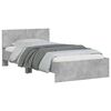 vidaXL Bed Frame without Mattress with Headboard Concrete Gray 39.4"x78.7"