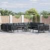 vidaXL Garden Sofa Set with Cushion 12 pcs Black Steel