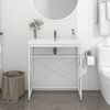 vidaXL Bathroom Sink Frame White Powder-coated iron Medium